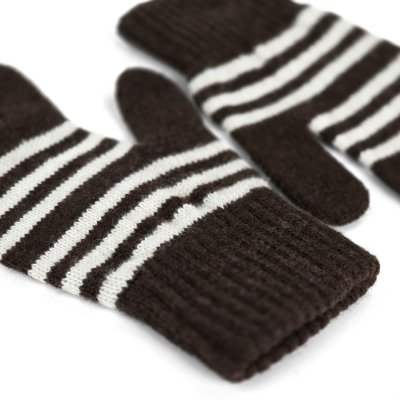 Handschoenen - Gårda Cavalese Knitted Wool Mix Gloves (bruin/wit)