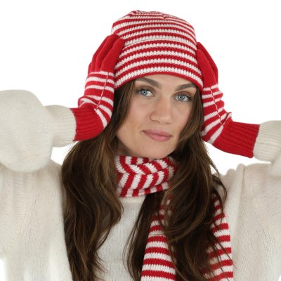 Handschoenen - Gårda Cavalese Knitted Wool Mix Gloves (rood/wit)