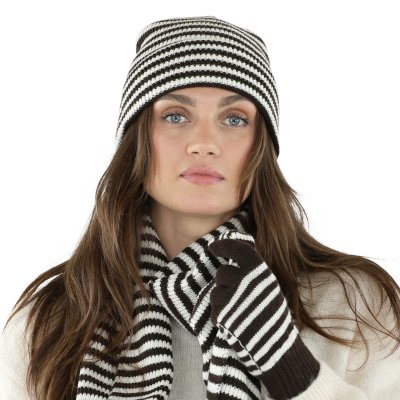 Handschoenen - Gårda Cavalese Knitted Wool Mix Gloves (zwart/wit)