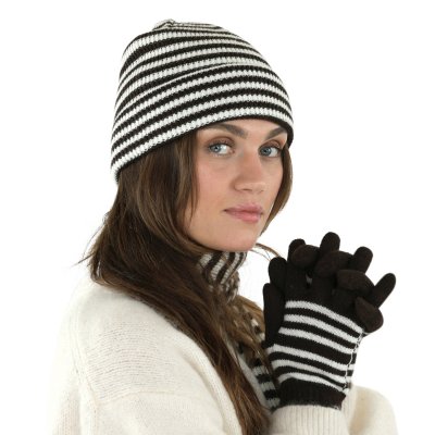 Handschoenen - Gårda Cavalese Knitted Wool Mix Gloves (zwart/wit)