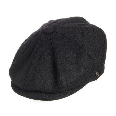 Flat cap - Jaxon Harlem Newsboy Cap (zwart)