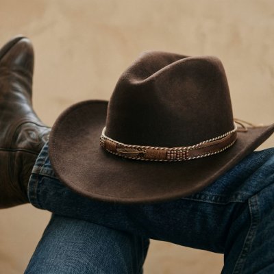 Hoeden - Gårda Toquerville Crushable Wool felt Western hat (bruin)