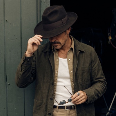 Hoeden - Gårda Volterra Fedora Wool Hat (donkerbruin)
