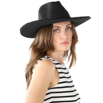 Stro hoed - Gårda Alicante Fedora (zwart)