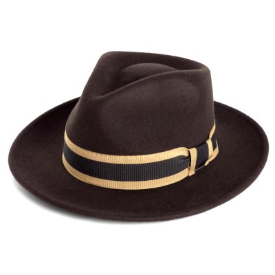 Hoeden - Gårda Belluno Crushable Wool felt Fedora (bruin)