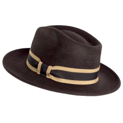 Hoeden - Gårda Belluno Crushable Wool felt Fedora (bruin)