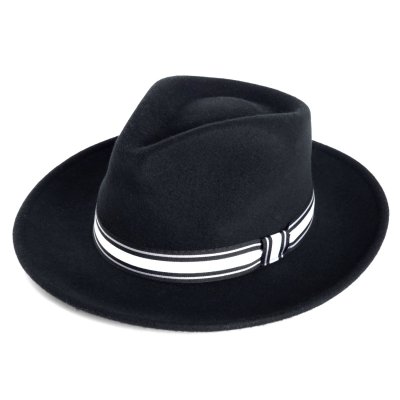 Hoeden - Gårda Belluno Crushable Wool felt Fedora (zwart)