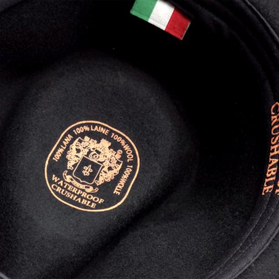 Hoeden - Gårda Belluno Crushable Wool felt Fedora (zwart)