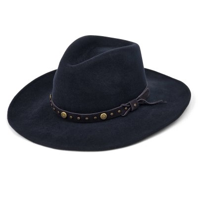 Hoeden - Gårda Bowmont Crushable Wool felt Western hat (blauw)