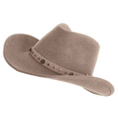 Hoeden - Gårda Bowmont Crushable Wool felt Western hat (greige)