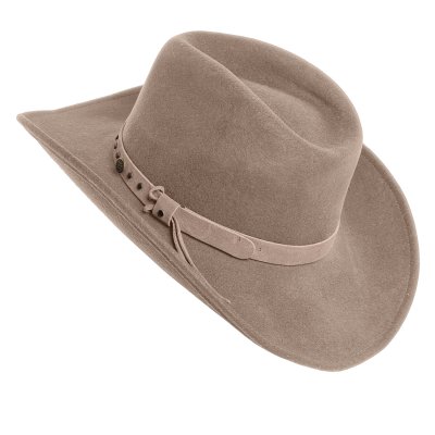 Hoeden - Gårda Bowmont Crushable Wool felt Western hat (greige)