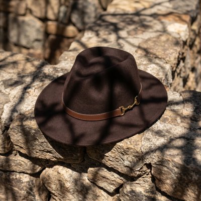 Hoeden - Gårda Braga Wool felt Fedora (bruin)