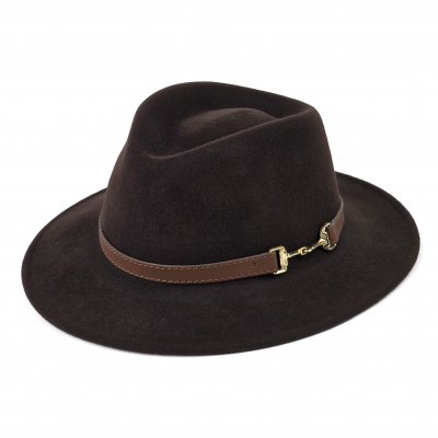Hoeden - Gårda Braga Wool felt Fedora (bruin)