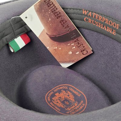 Hoeden - Gårda Braga Wool felt Fedora (grijs)