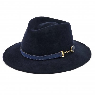 Hoeden - Gårda Braga Wool felt Fedora (marineblauw)