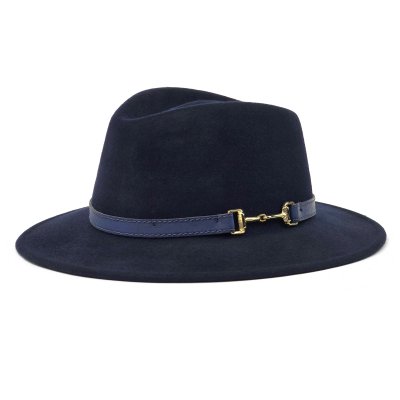 Hoeden - Gårda Braga Wool felt Fedora (marineblauw)