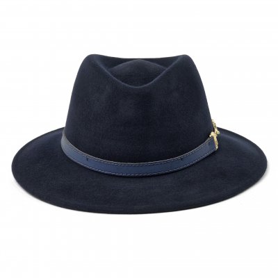 Hoeden - Gårda Braga Wool felt Fedora (marineblauw)