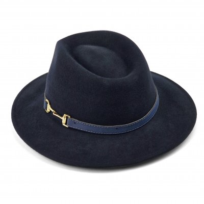 Hoeden - Gårda Braga Wool felt Fedora (marineblauw)