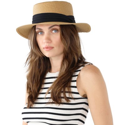 Stro hoed - Gårda Corfu Gambler (kaki/zwart)