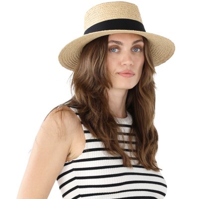 Stro hoed - Gårda Palma Gambler (naturel/zwart)