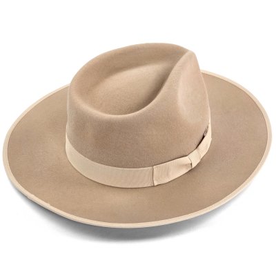 Hoeden - Gårda Mapleton Wide brimmed Fedora (beige)