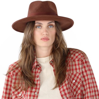 Hoeden - Gårda Mapleton Wide brimmed Fedora (bruin)