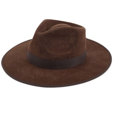 Hoeden - Gårda Mapleton Wide brimmed Fedora (bruin)