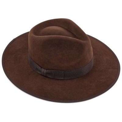 Hoeden - Gårda Mapleton Wide brimmed Fedora (bruin)