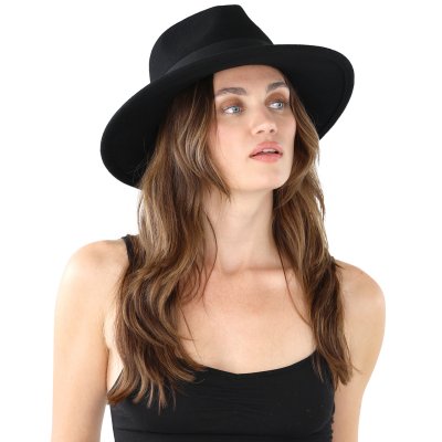 Hoeden - Gårda Mapleton Wide brimmed Fedora (zwart)