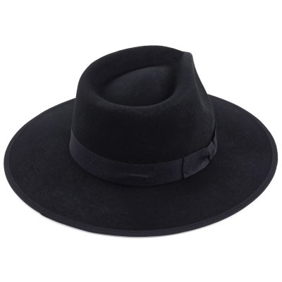 Hoeden - Gårda Mapleton Wide brimmed Fedora (zwart)