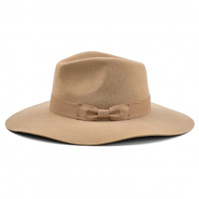 Hoeden - Gårda Marcola Wide brimmed Fedora (beige)