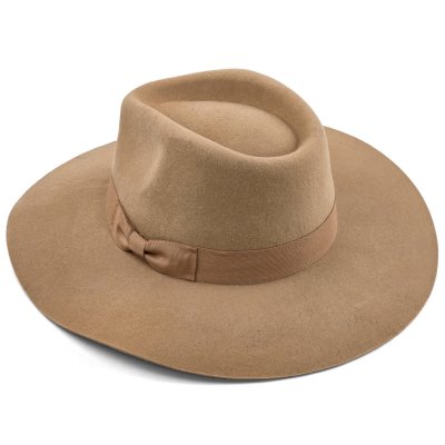 Hoeden - Gårda Marcola Wide brimmed Fedora (beige)