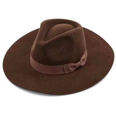 Hoeden - Gårda Marcola Wide brimmed Fedora (bruin)