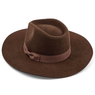 Hoeden - Gårda Marcola Wide brimmed Fedora (bruin)