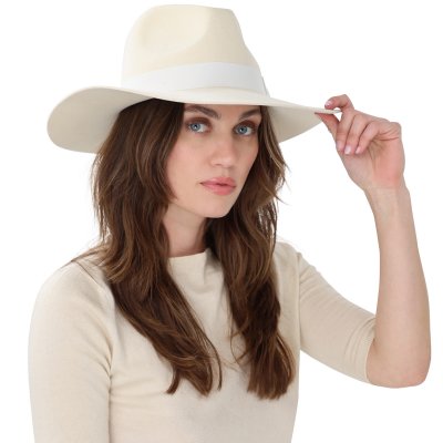 Hoeden - Gårda Marcola Wide brimmed Fedora (wit)