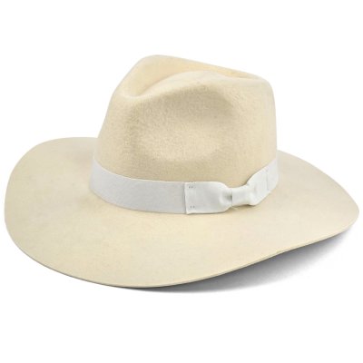 Hoeden - Gårda Marcola Wide brimmed Fedora (wit)