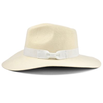 Hoeden - Gårda Marcola Wide brimmed Fedora (wit)