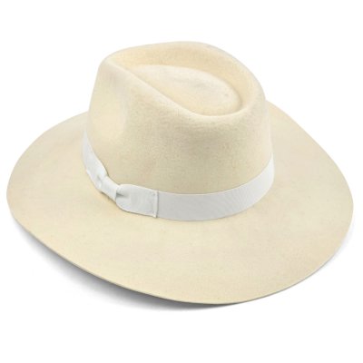Hoeden - Gårda Marcola Wide brimmed Fedora (wit)