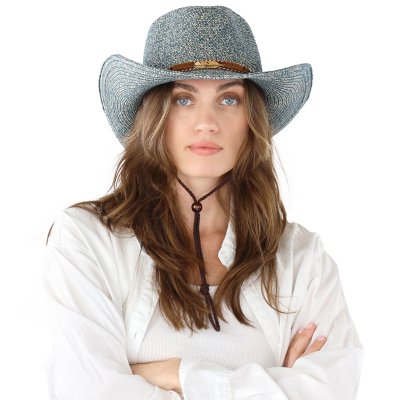 Stro hoed - Gårda Marseille Western Hat (blauw)