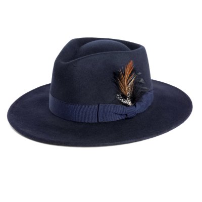 Hoeden - Gårda Molinella Crushable Wool felt Fedora (blauw)