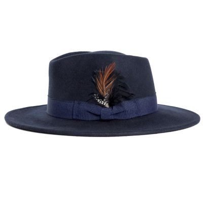 Hoeden - Gårda Molinella Crushable Wool felt Fedora (blauw)