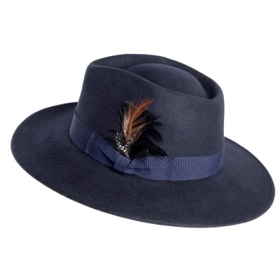 Hoeden - Gårda Molinella Crushable Wool felt Fedora (blauw)