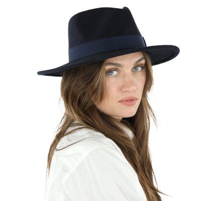 Hoeden - Gårda Molinella Crushable Wool felt Fedora (blauw)