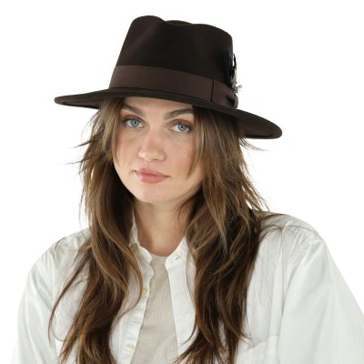 Hoeden - Gårda Molinella Crushable Wool felt Fedora (bruin)