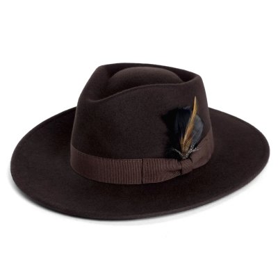 Hoeden - Gårda Molinella Crushable Wool felt Fedora (bruin)