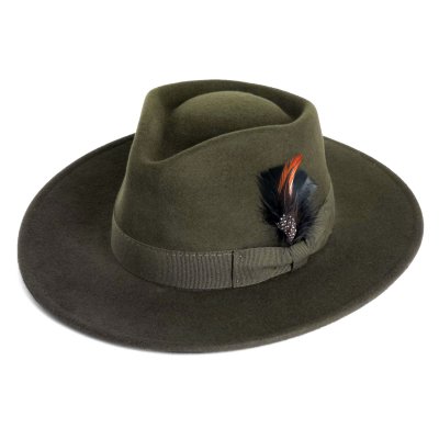 Hoeden - Gårda Molinella Crushable Wool felt Fedora (groente)