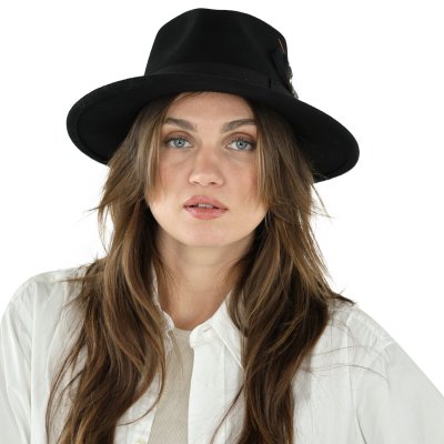 Hoeden - Gårda Molinella Crushable Wool felt Fedora (zwart)