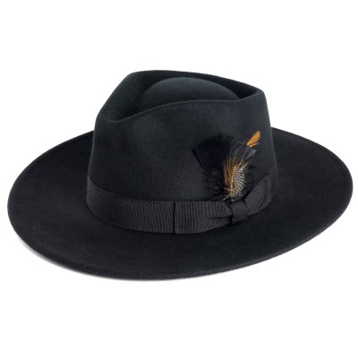 Hoeden - Gårda Molinella Crushable Wool felt Fedora (zwart)