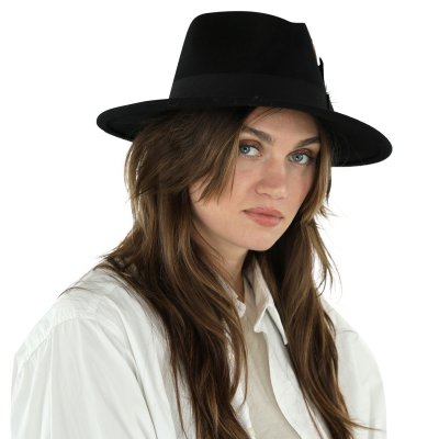 Hoeden - Gårda Molinella Crushable Wool felt Fedora (zwart)