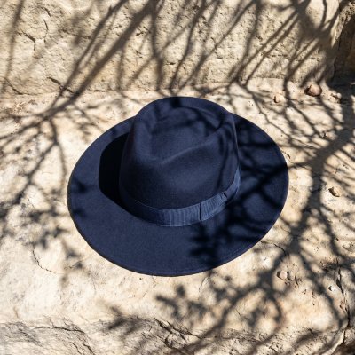 Hoeden - Gårda Napoli Fedora Wool Hat (marineblauw)